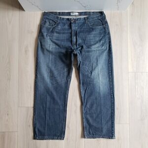 Levis 569 Jeans Mens 40x32 Blue Loose Straight Baggy Mid Rise Dark Wash Denim